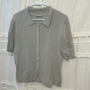 Everlane Rib Knit Top gray size XL